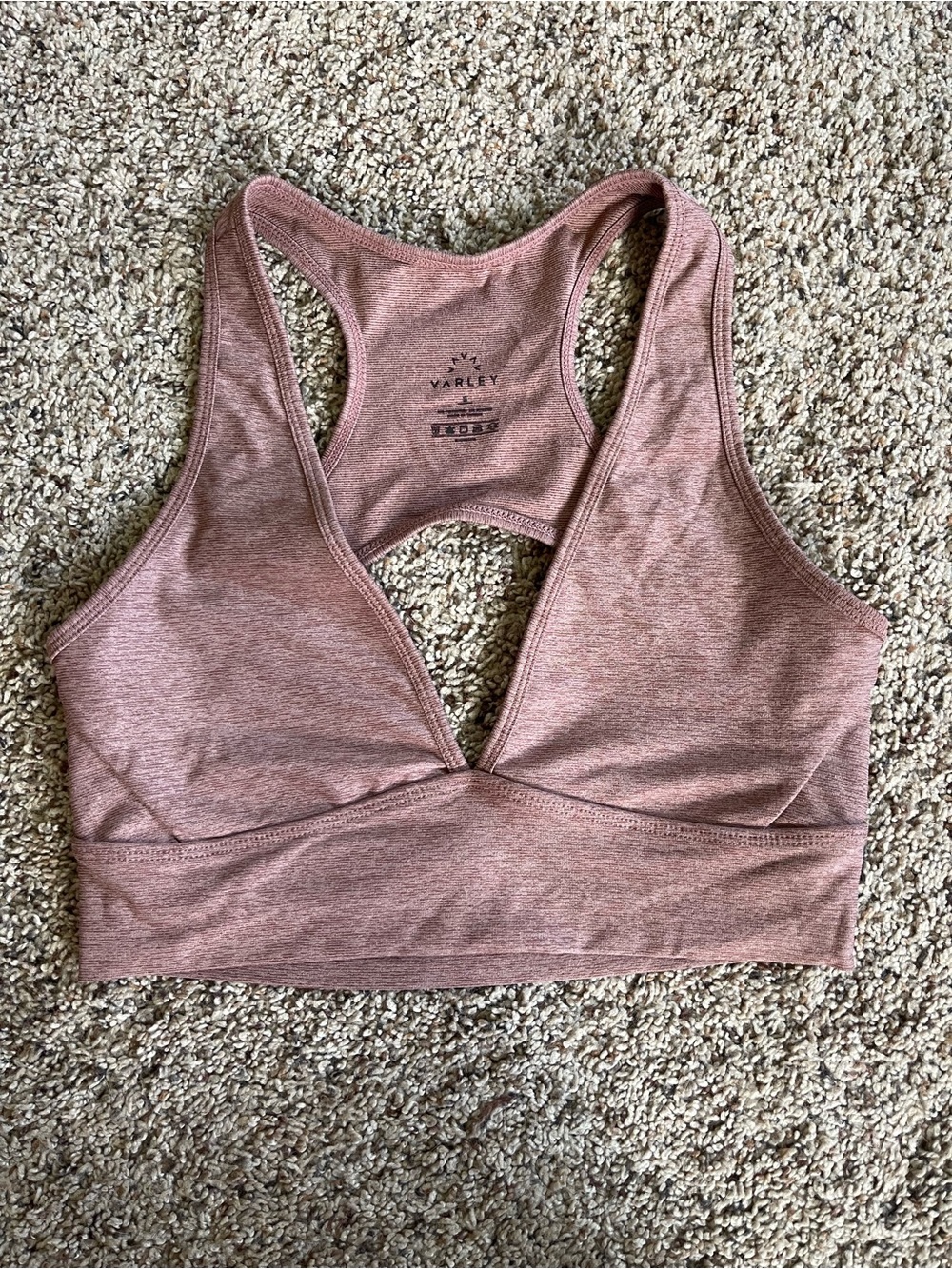 Varley Dusty Mauve V-Front Racerback Sports Bra Size S